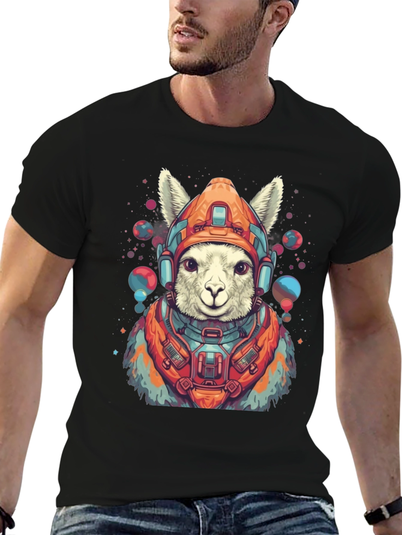 Llama Astronaut Graphic Tee - Soft Cotton Blend