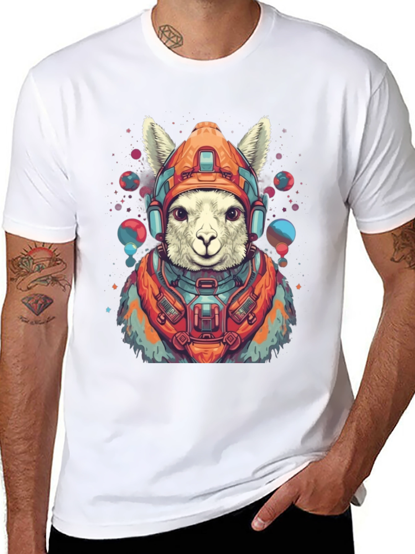 Llama Astronaut Graphic Tee - Soft Cotton Blend