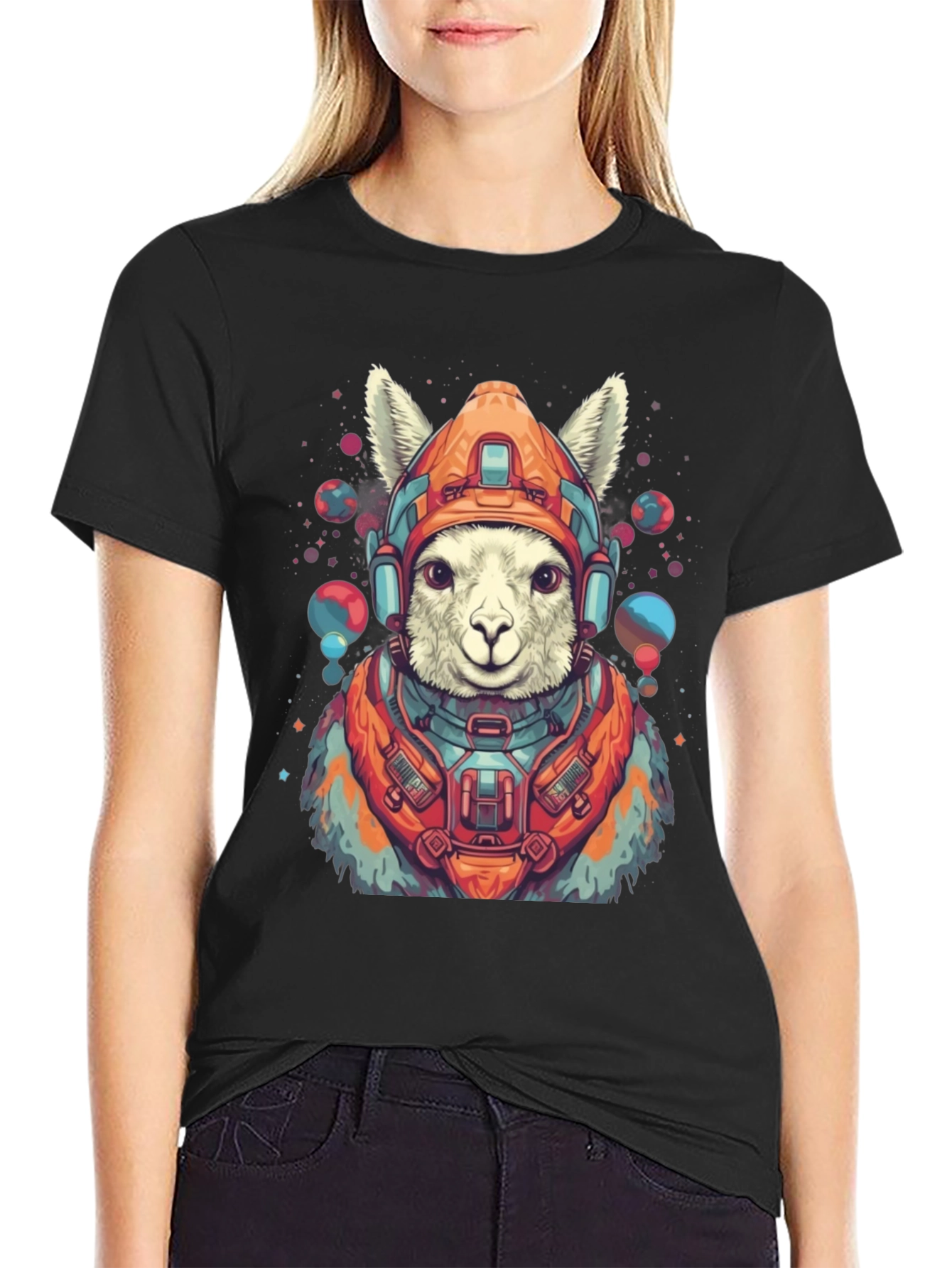 Llama Astronaut Graphic Tee - Soft Cotton Blend