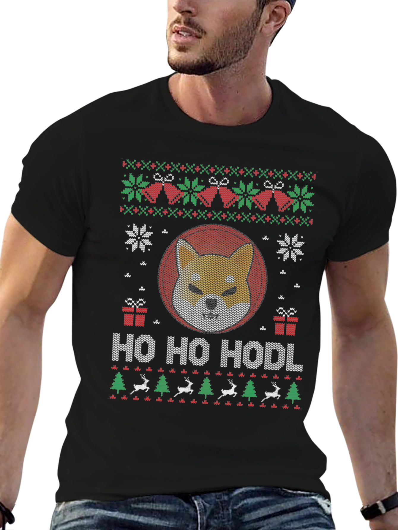 Ho Ho Hodl Ugly Christmas Shiba Inu Dog T-Shirt