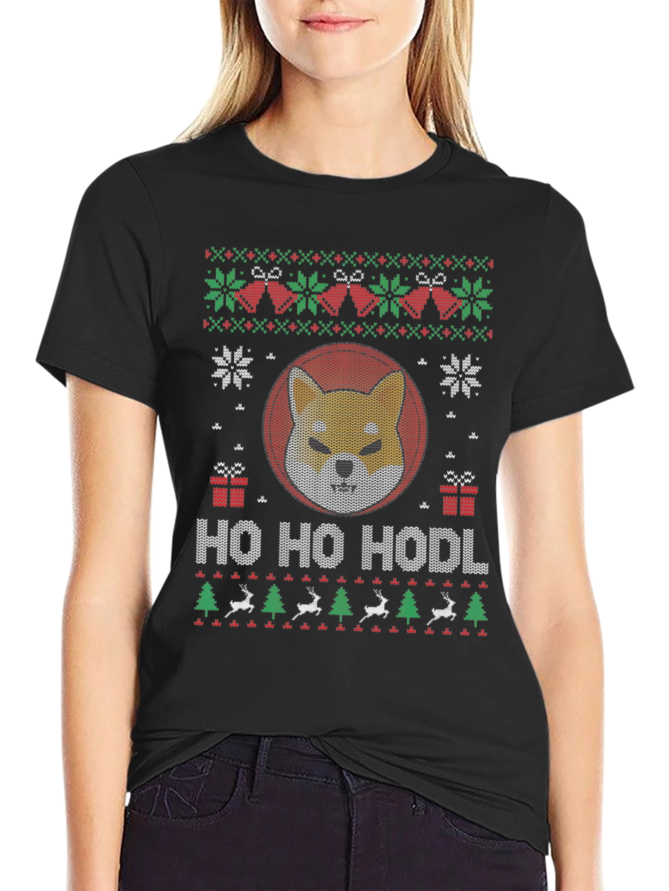Ho Ho Hodl Ugly Christmas Shiba Inu Dog T-Shirt