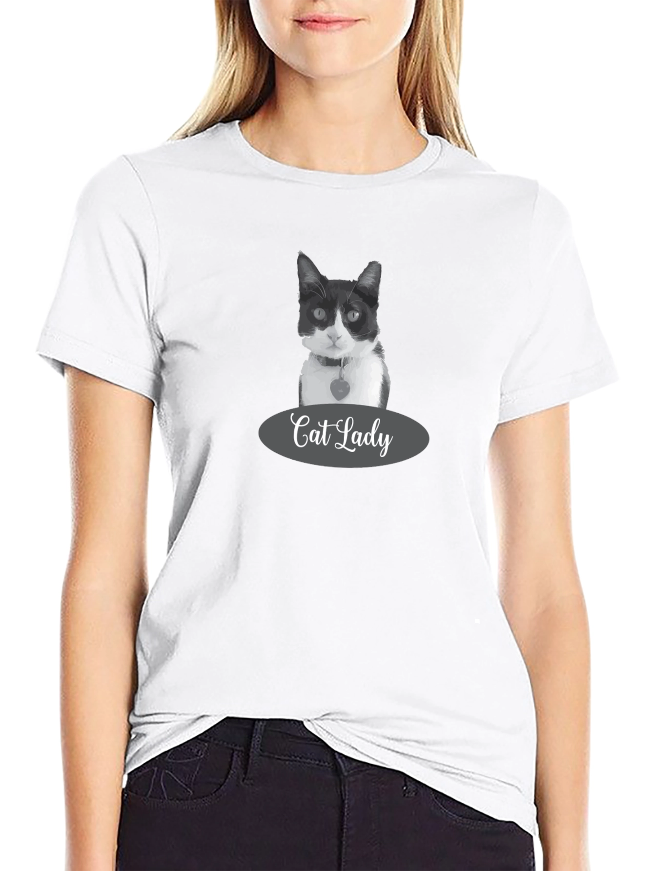 Cat Lady Black T-Shirt - Stylish Pet Lover Apparel