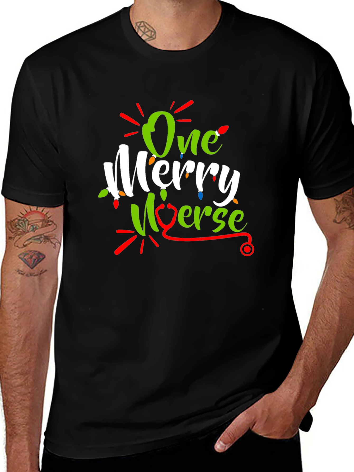 One Merry Nurse Christmas Graphic T-Shirt