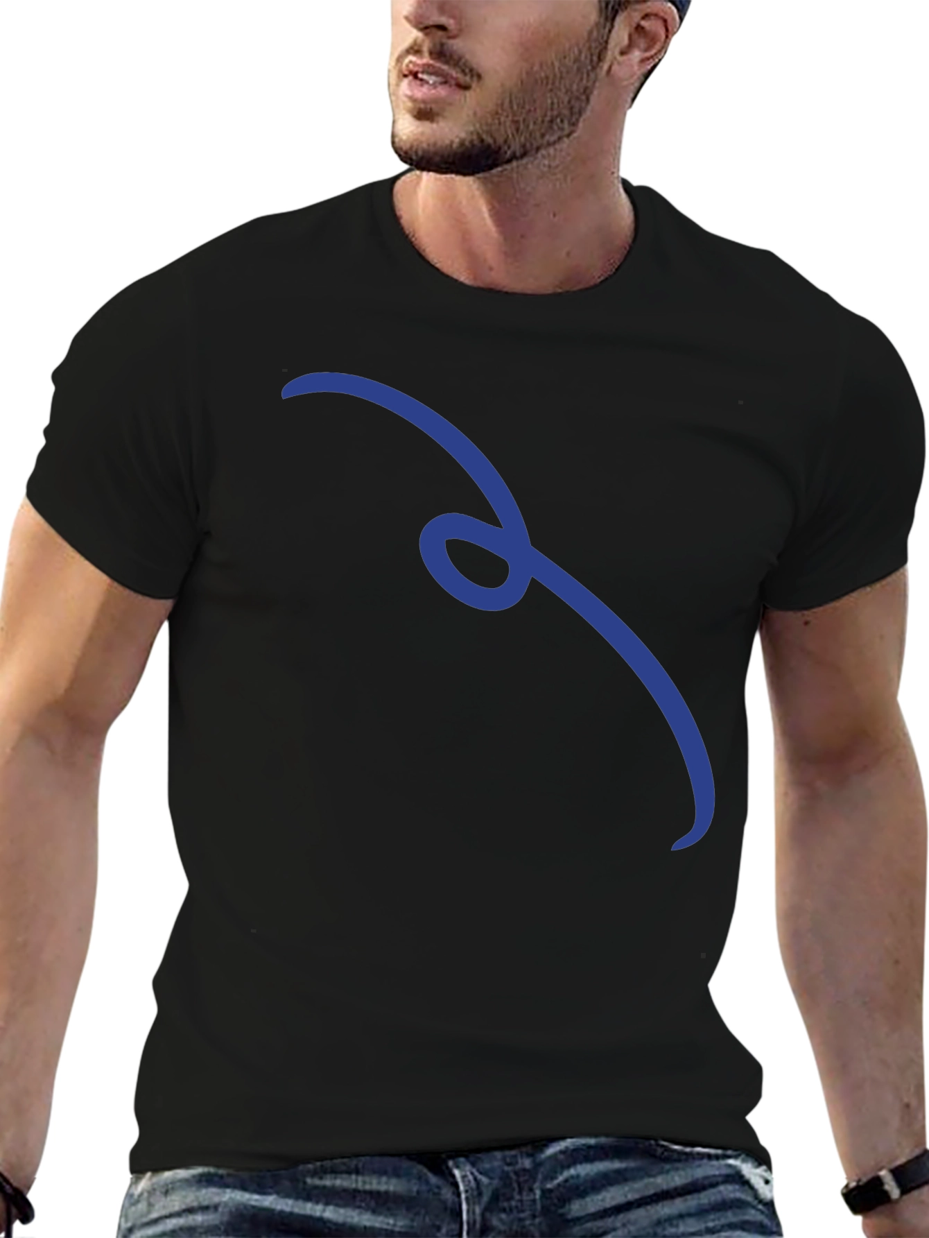 Minimalist Curve Black T-Shirt