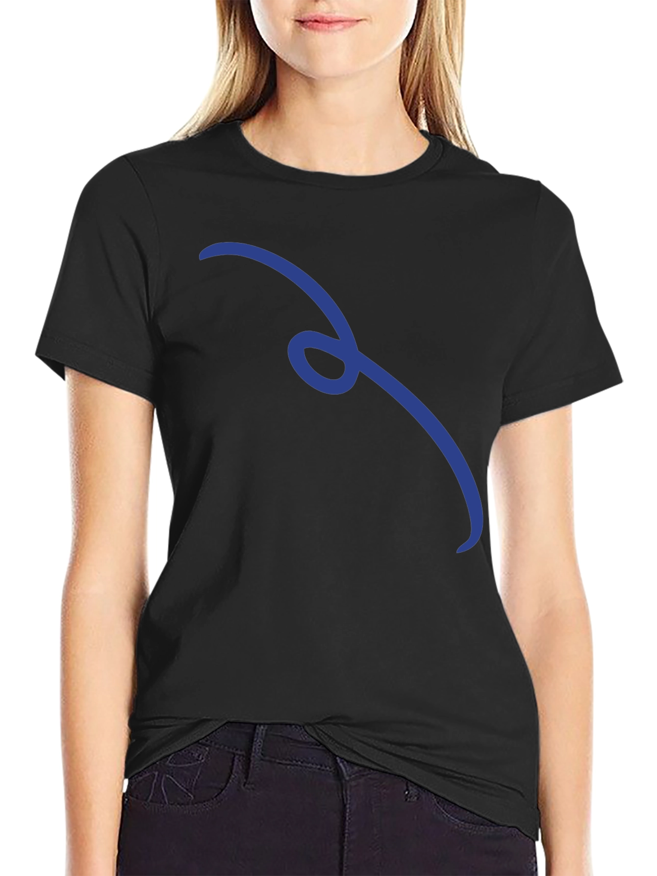 Minimalist Curve Black T-Shirt