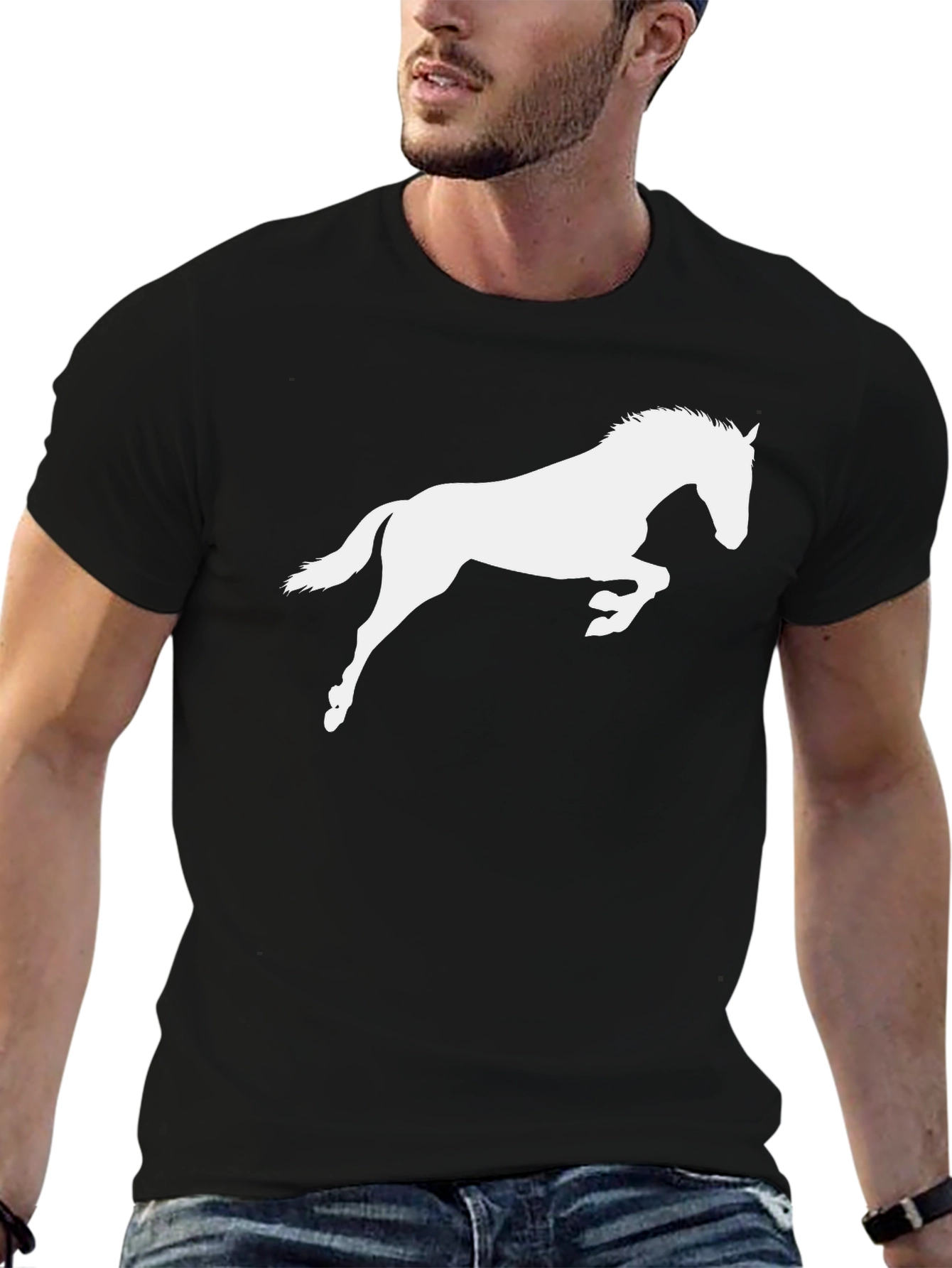 Black Horse Silhouette Graphic Tee - Unisex