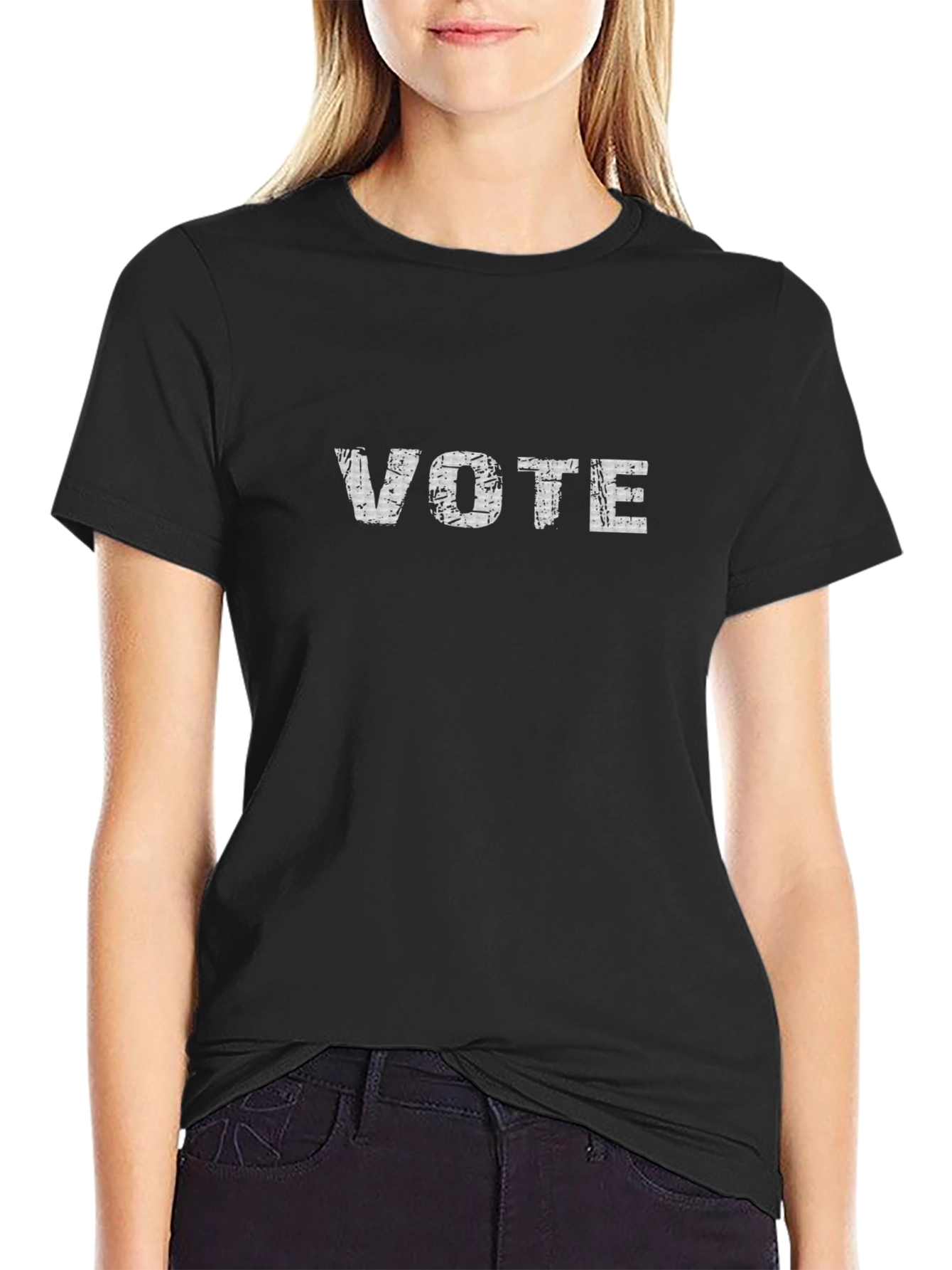 Vote T-Shirt - Black Cotton Tee