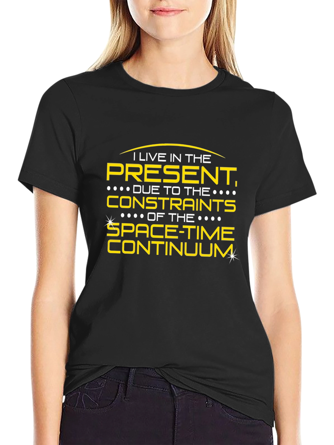 Present Spacetime Continuum Mens Black T-Shirt