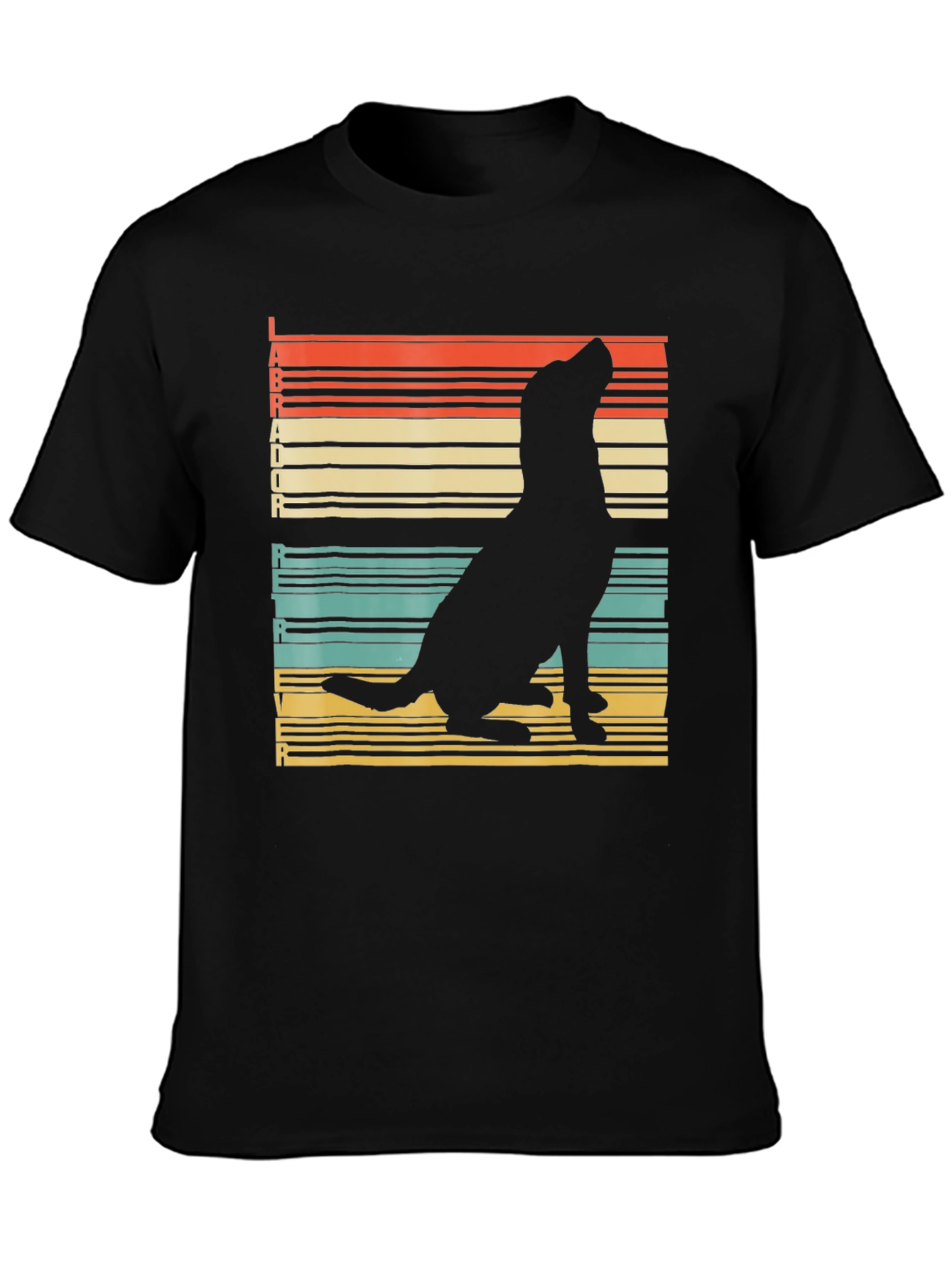 Retro Labrador Silhouette T-Shirt - Black