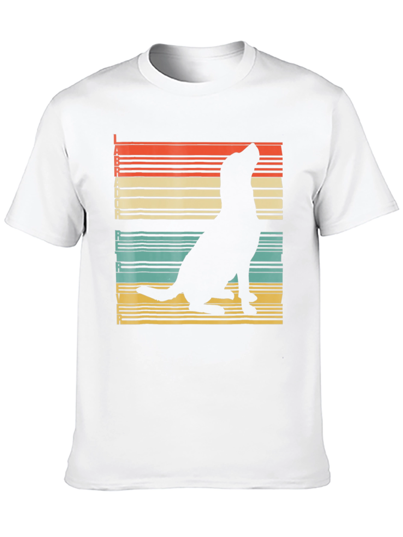 Retro Labrador Silhouette T-Shirt - Black