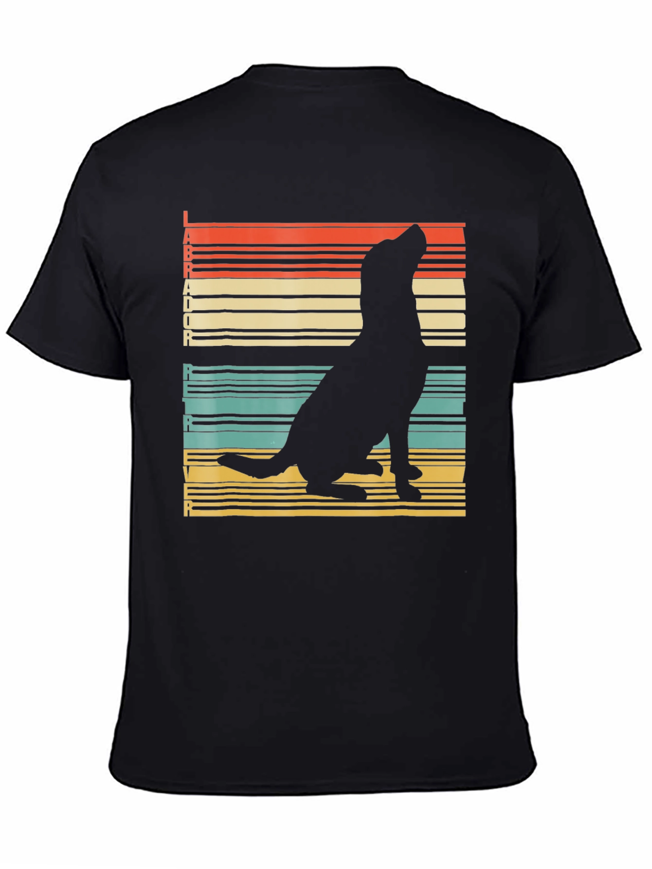 Retro Labrador Silhouette T-Shirt - Black