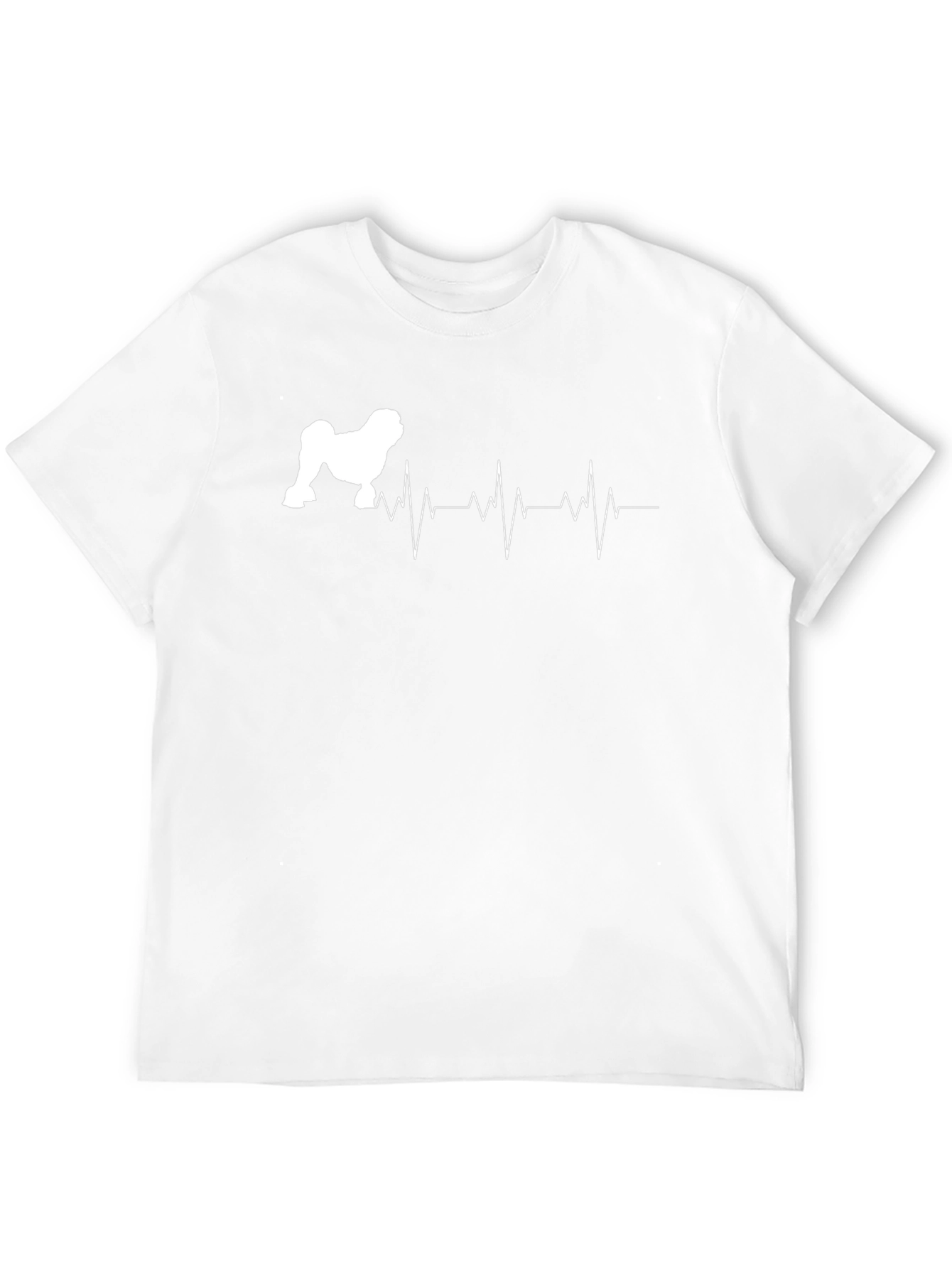 Dog Heartbeat T-Shirt - Black Crew Neck Tee