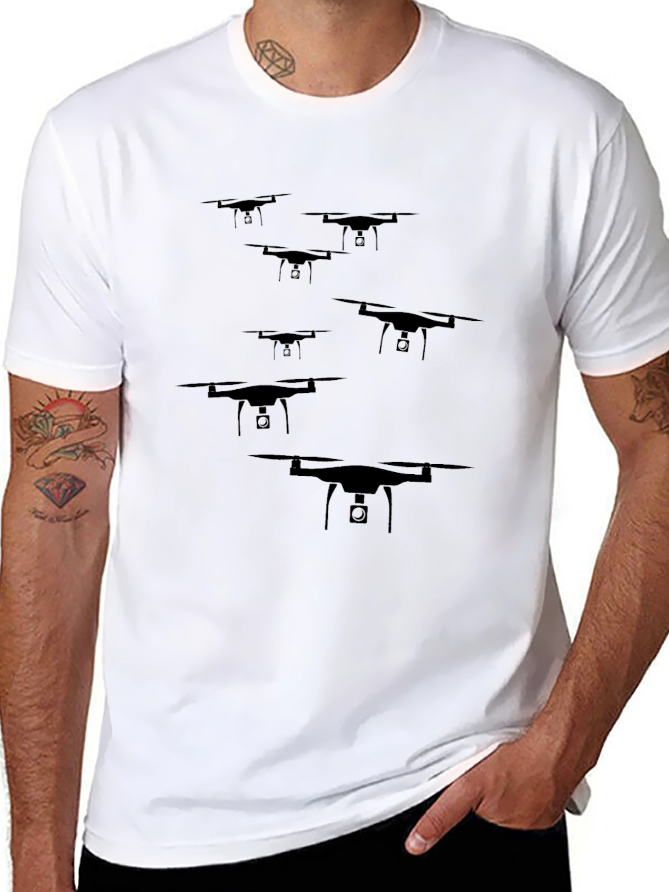 Drone Enthusiast Black T-Shirt - Unique Graphic Tee