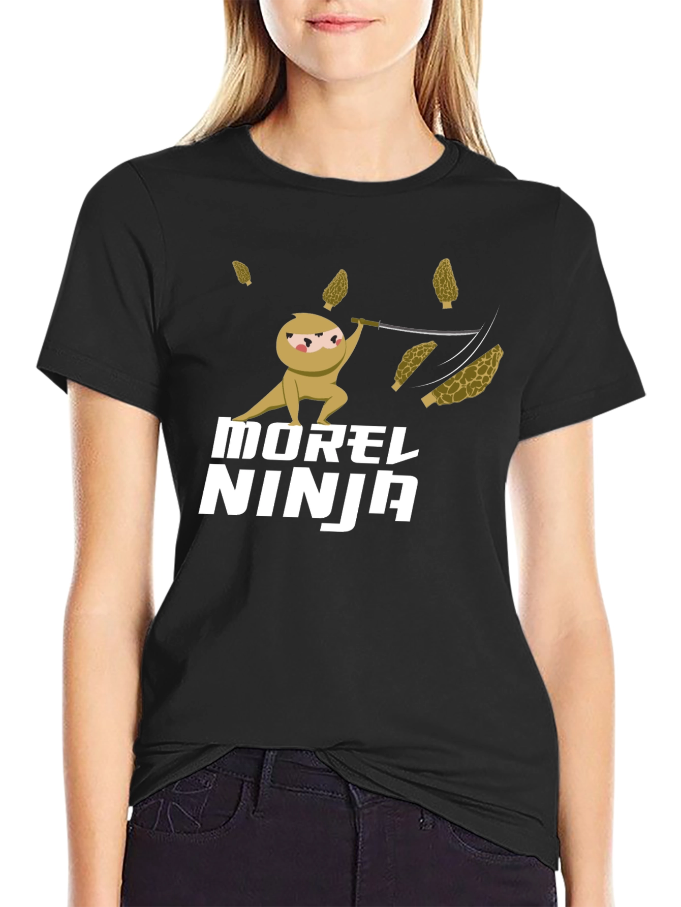 Morel Ninja T-Shirt - Funny Mushroom Hunter Tee