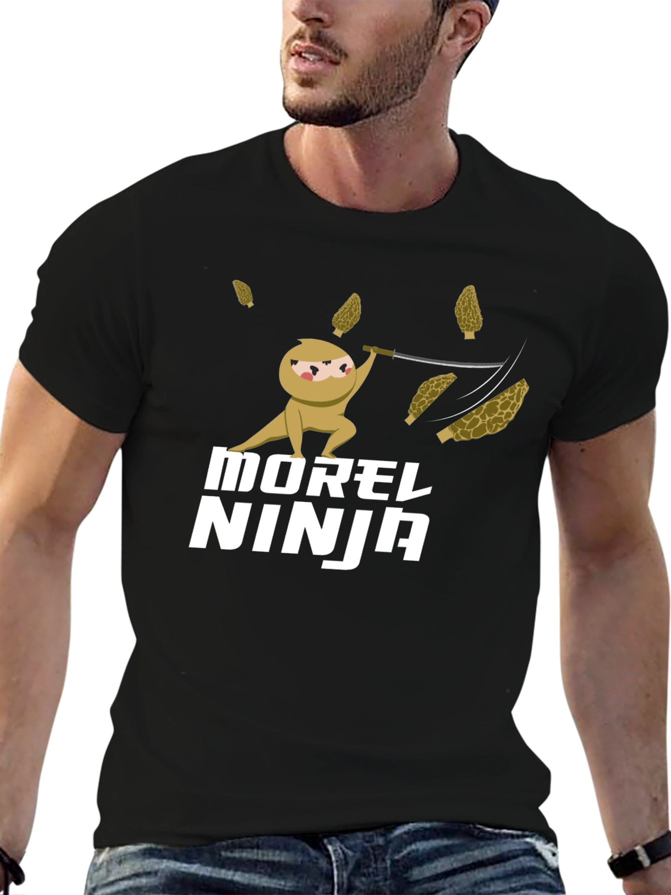 Morel Ninja T-Shirt - Funny Mushroom Hunter Tee