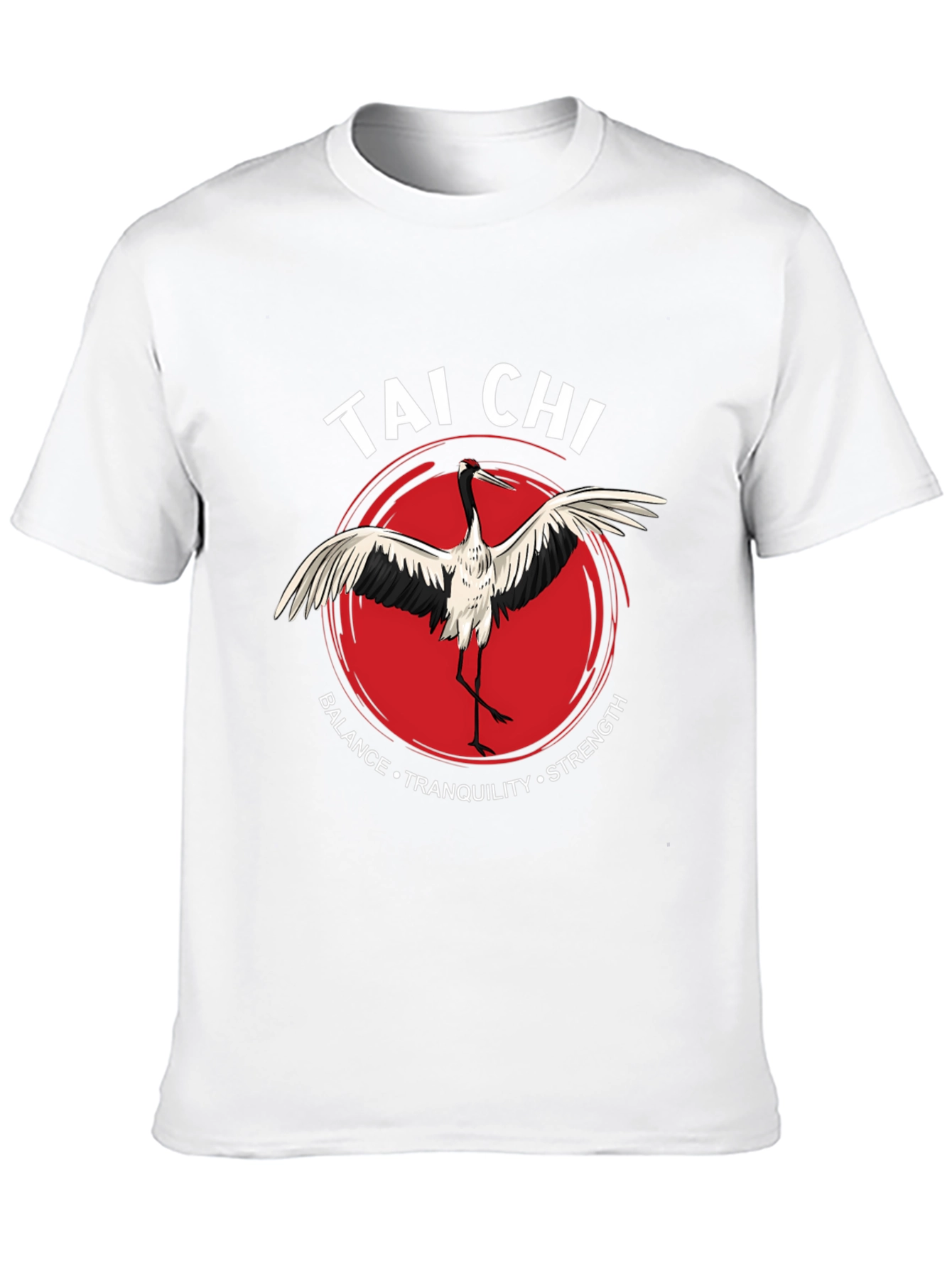 Tai Chi Crane Graphic Tee - Balance Tranquility Strength