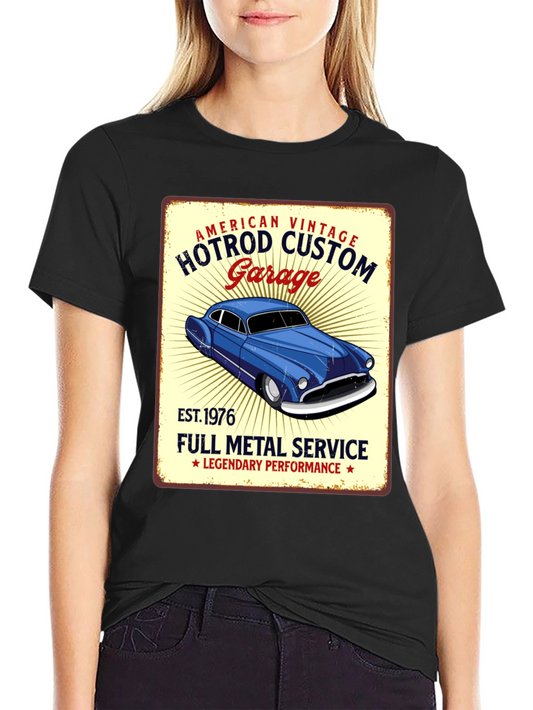 Vintage Hotrod Custom Garage T-Shirt - Metal Service