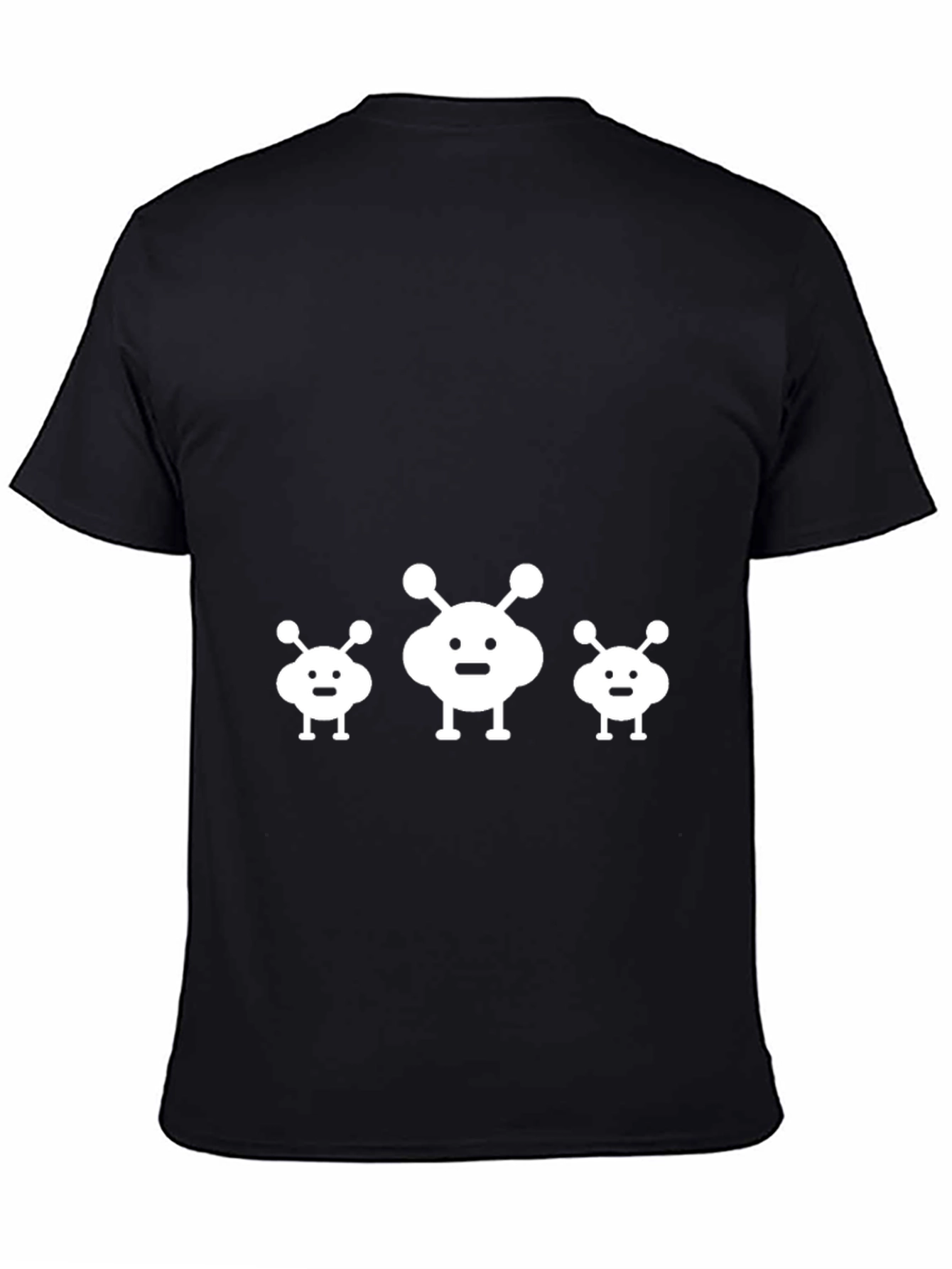 Alien Family Graphic Tee - Black Cotton T-Shirt