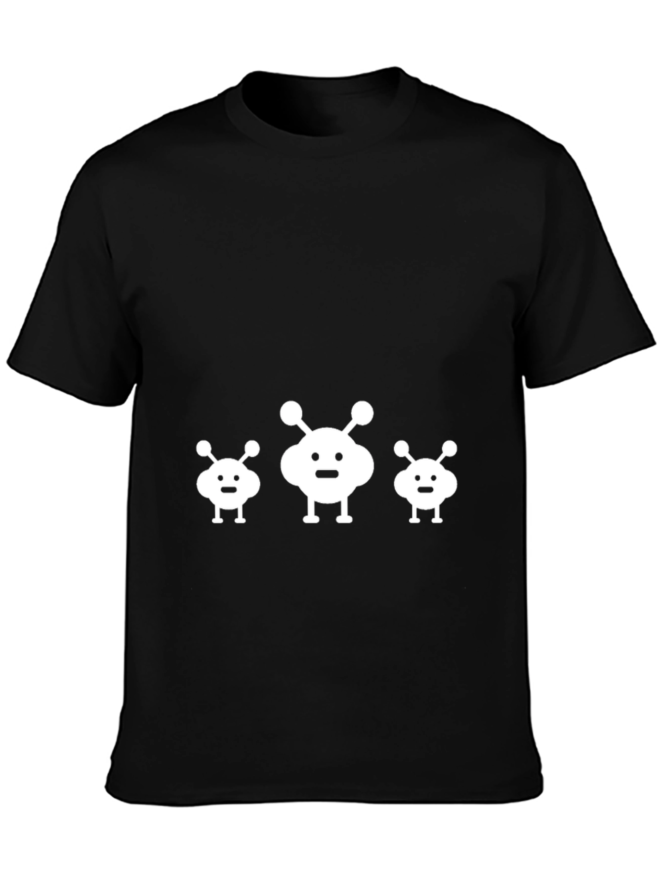Alien Family Graphic Tee - Black Cotton T-Shirt