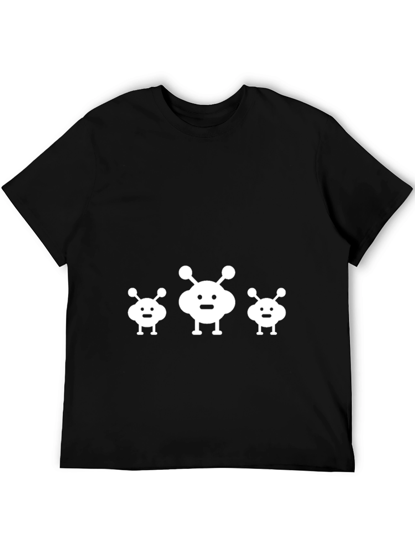 Alien Family Graphic Tee - Black Cotton T-Shirt