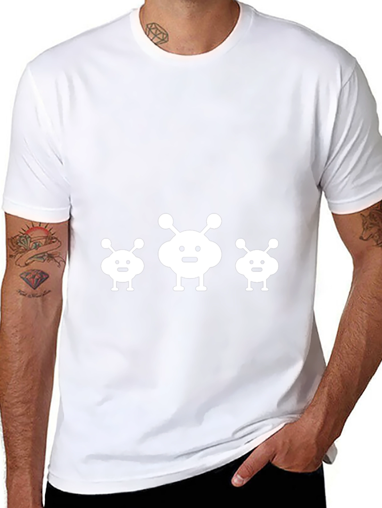 Alien Family Graphic Tee - Black Cotton T-Shirt