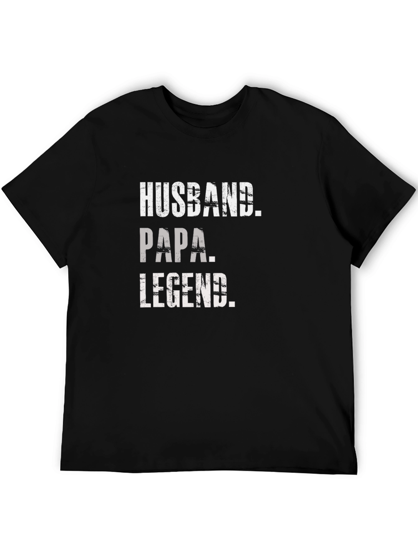Husband Papa Legend Graphic Tee - Black