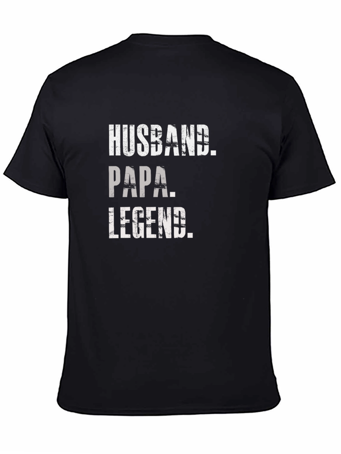 Husband Papa Legend Graphic Tee - Black