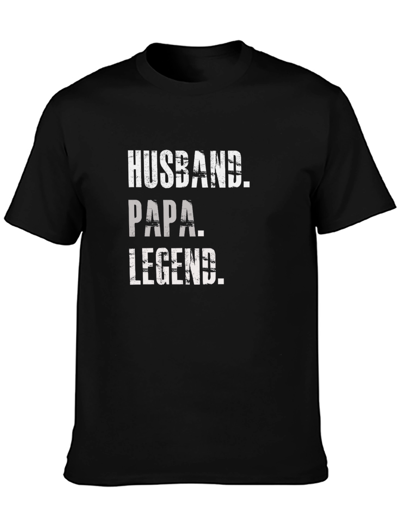 Husband Papa Legend Graphic Tee - Black