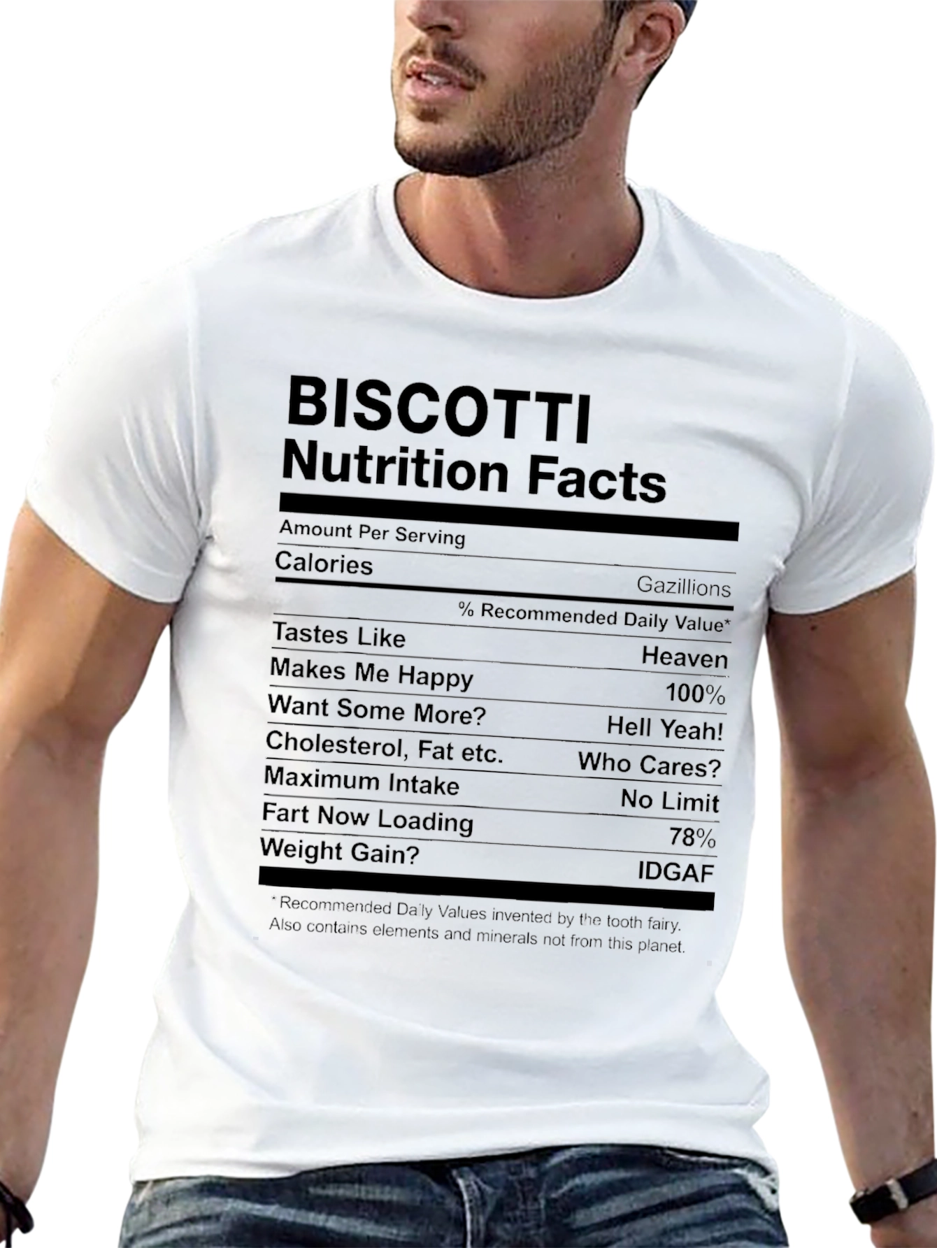 Biscotti Nutrition Facts T-Shirt - Funny Foodie Tee
