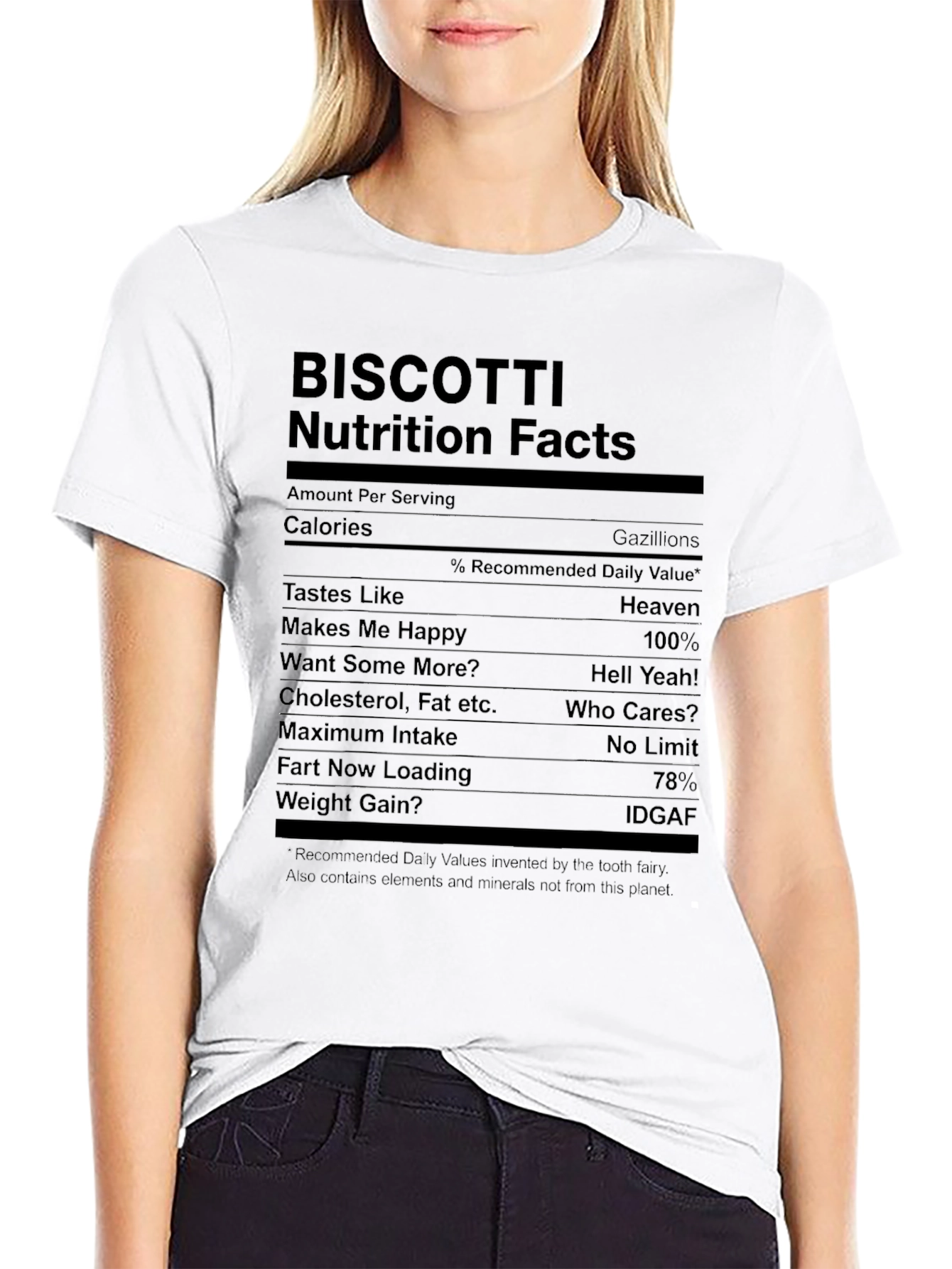 Biscotti Nutrition Facts T-Shirt - Funny Foodie Tee