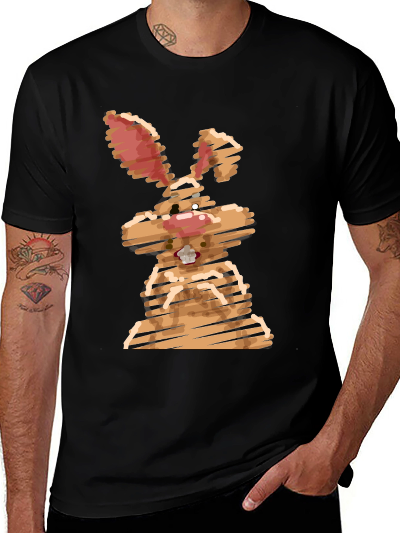 Cool Bunny Graphic Tee - Unisex Black Shirt