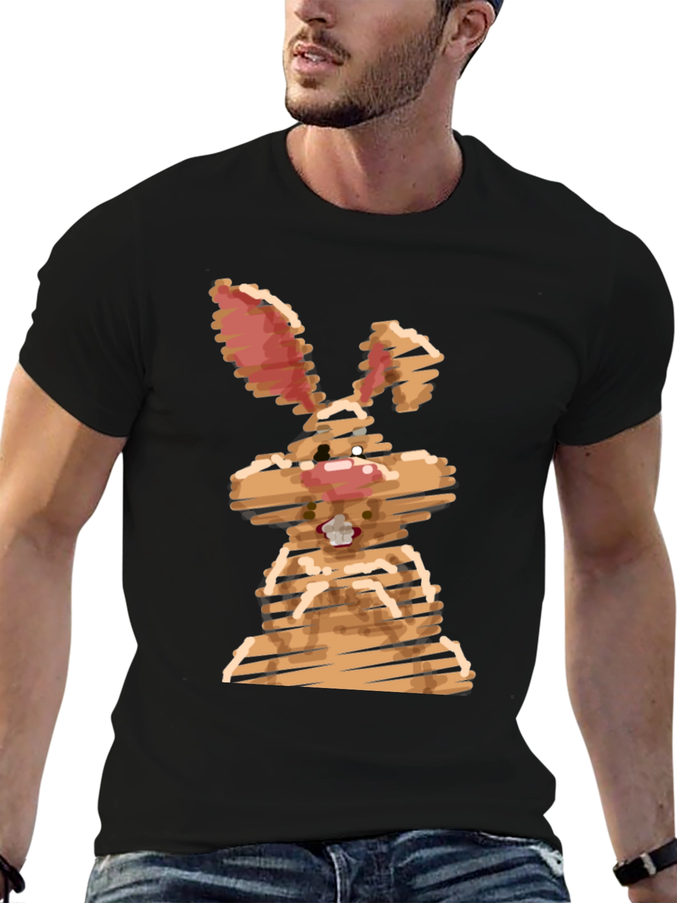Cool Bunny Graphic Tee - Unisex Black Shirt