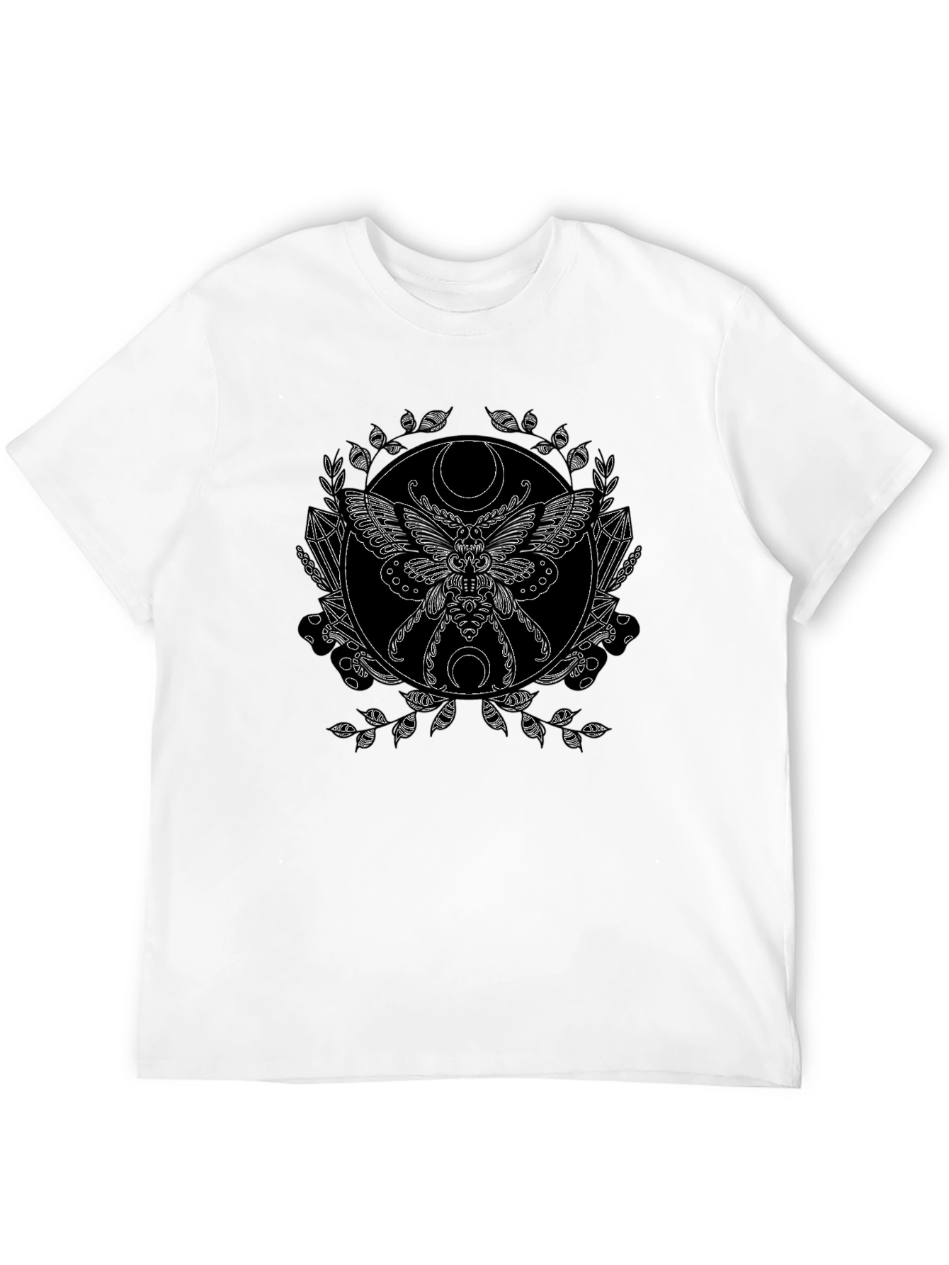 Occult Moth Graphic Tee - Black Cotton