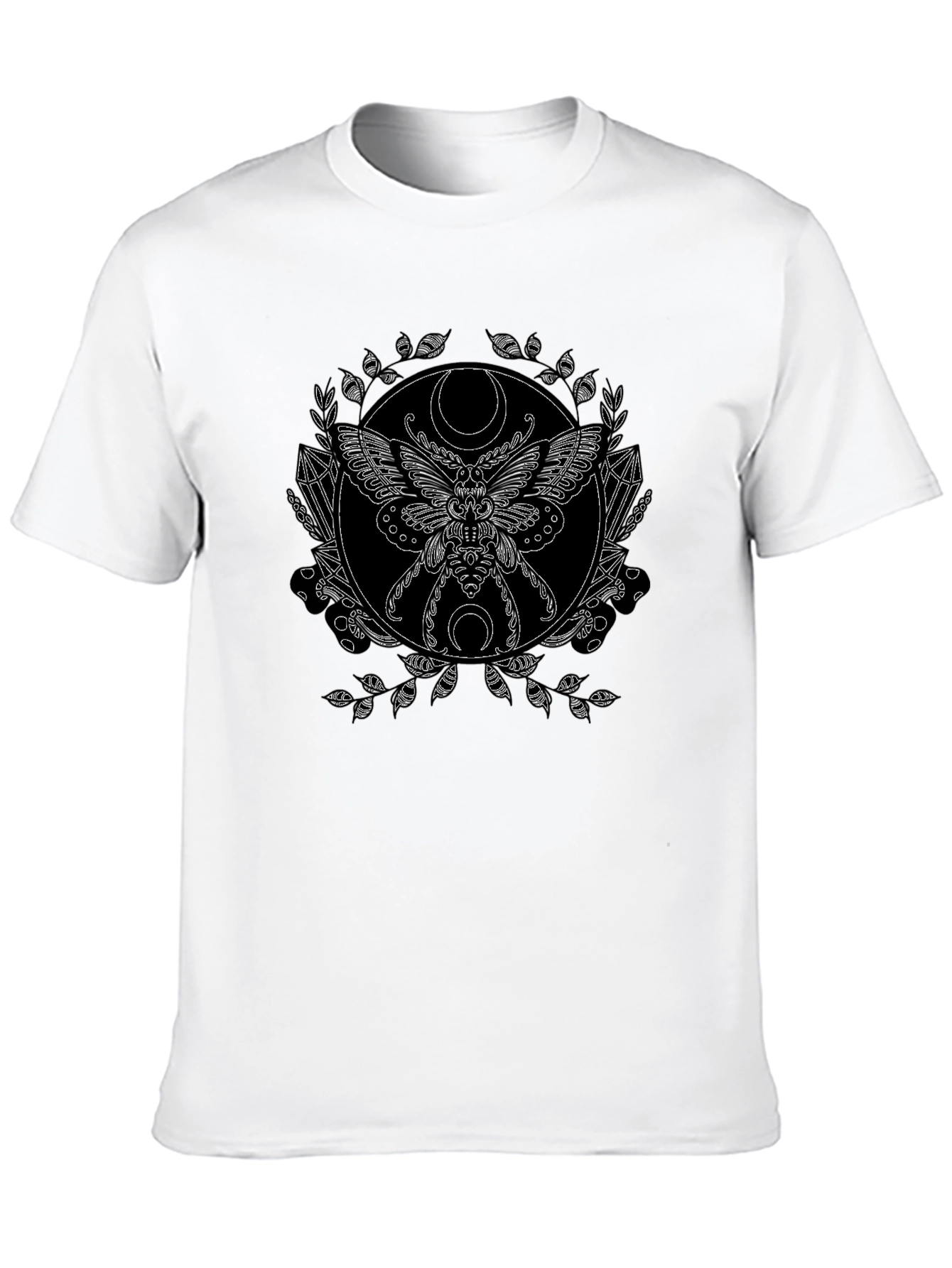 Occult Moth Graphic Tee - Black Cotton