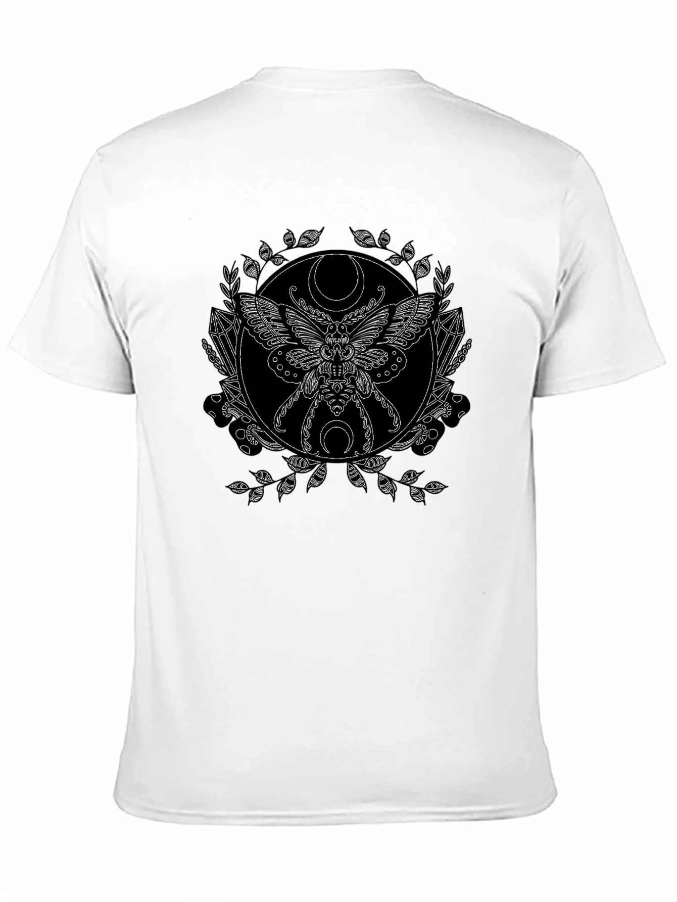 Occult Moth Graphic Tee - Black Cotton