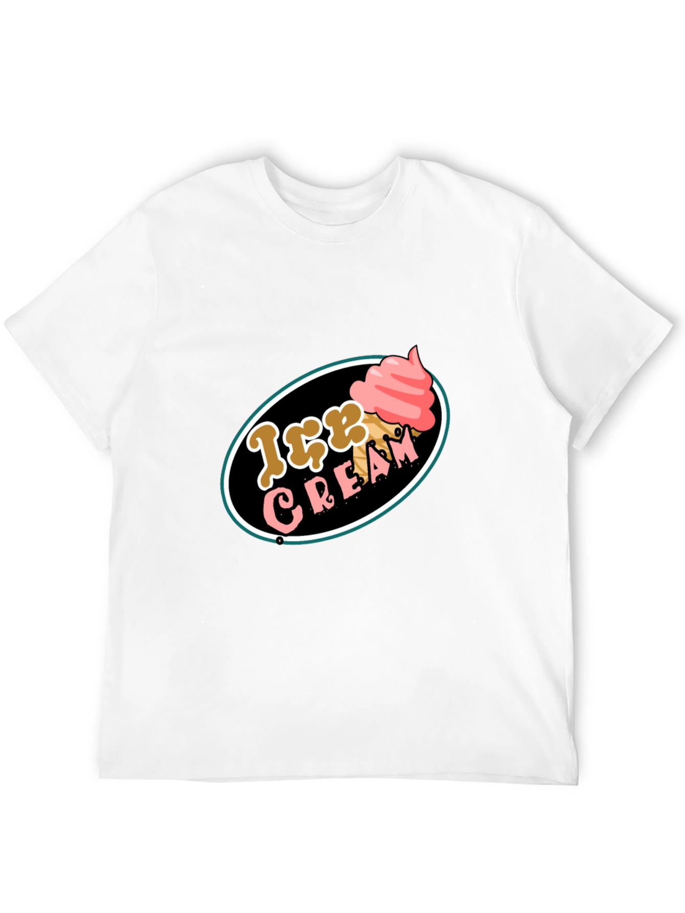 Ice Cream Graphic Tee - Black Cotton T-Shirt