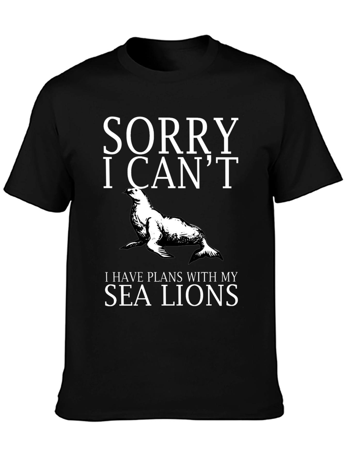 Funny Sea Lion Plans Graphic T-Shirt