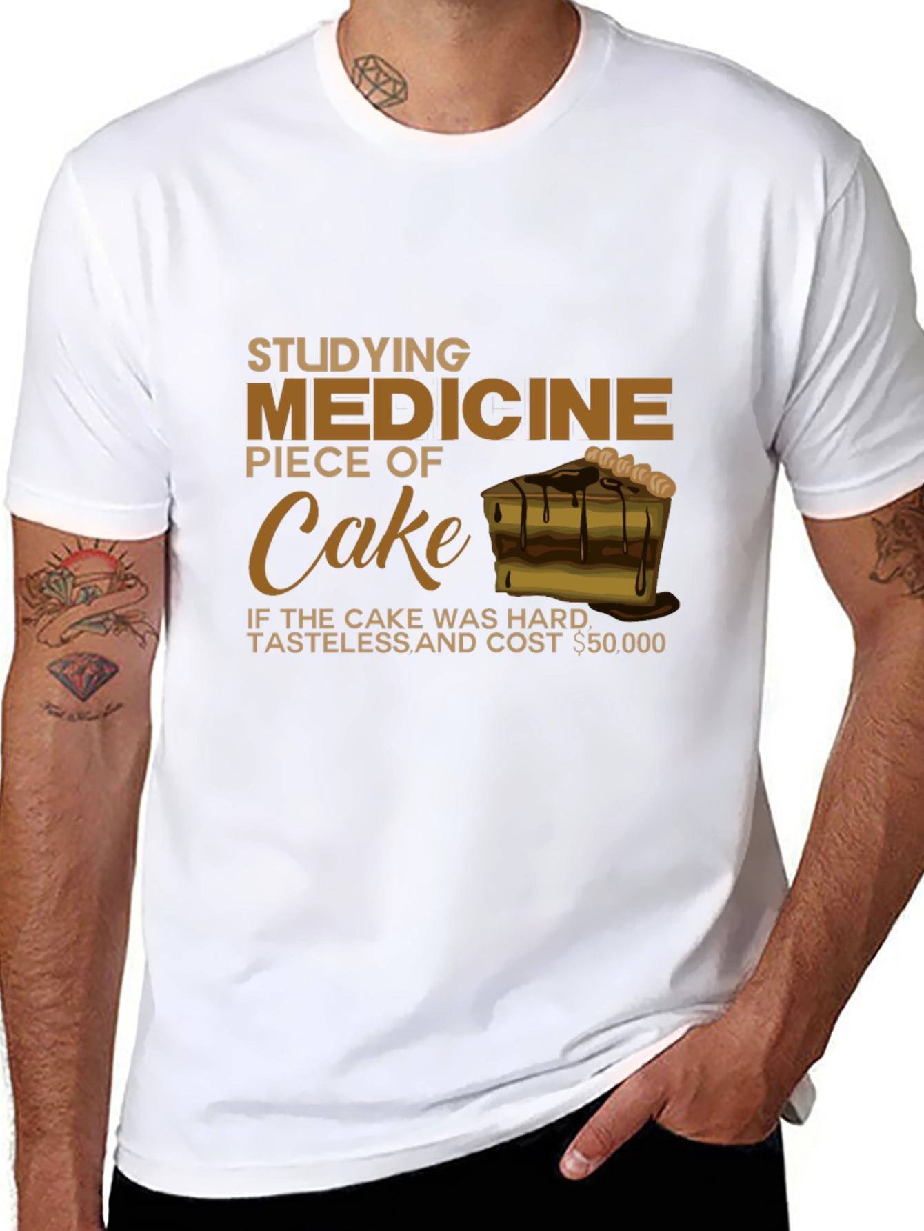 Studying Medicine Piece of Cake Black T-Shirt