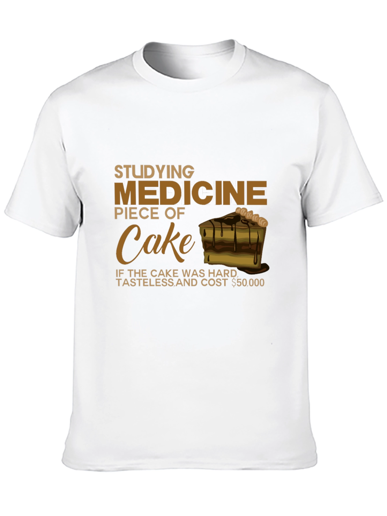 Studying Medicine Piece of Cake Black T-Shirt