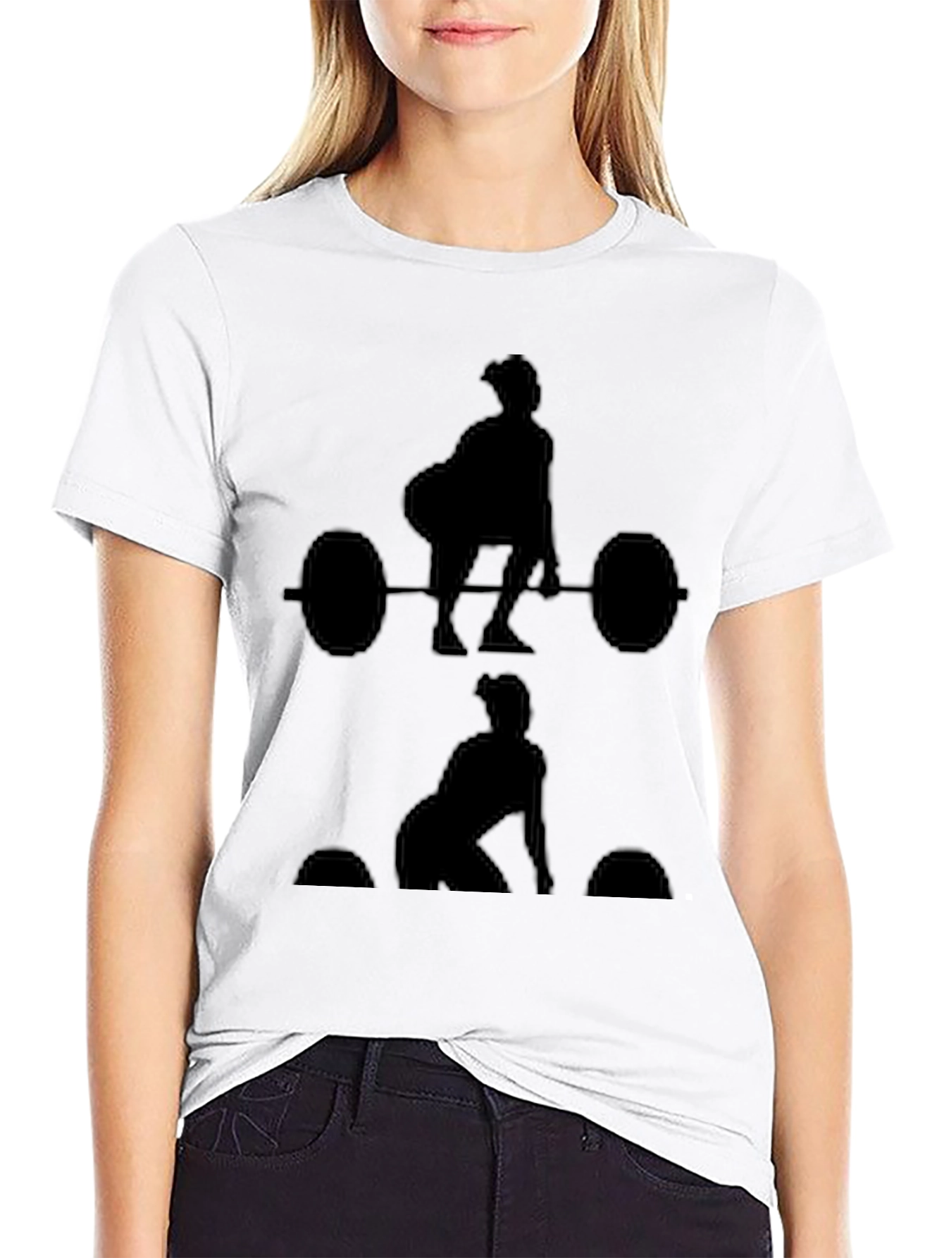 Weightlifting Silhouette Graphic Tee - Black