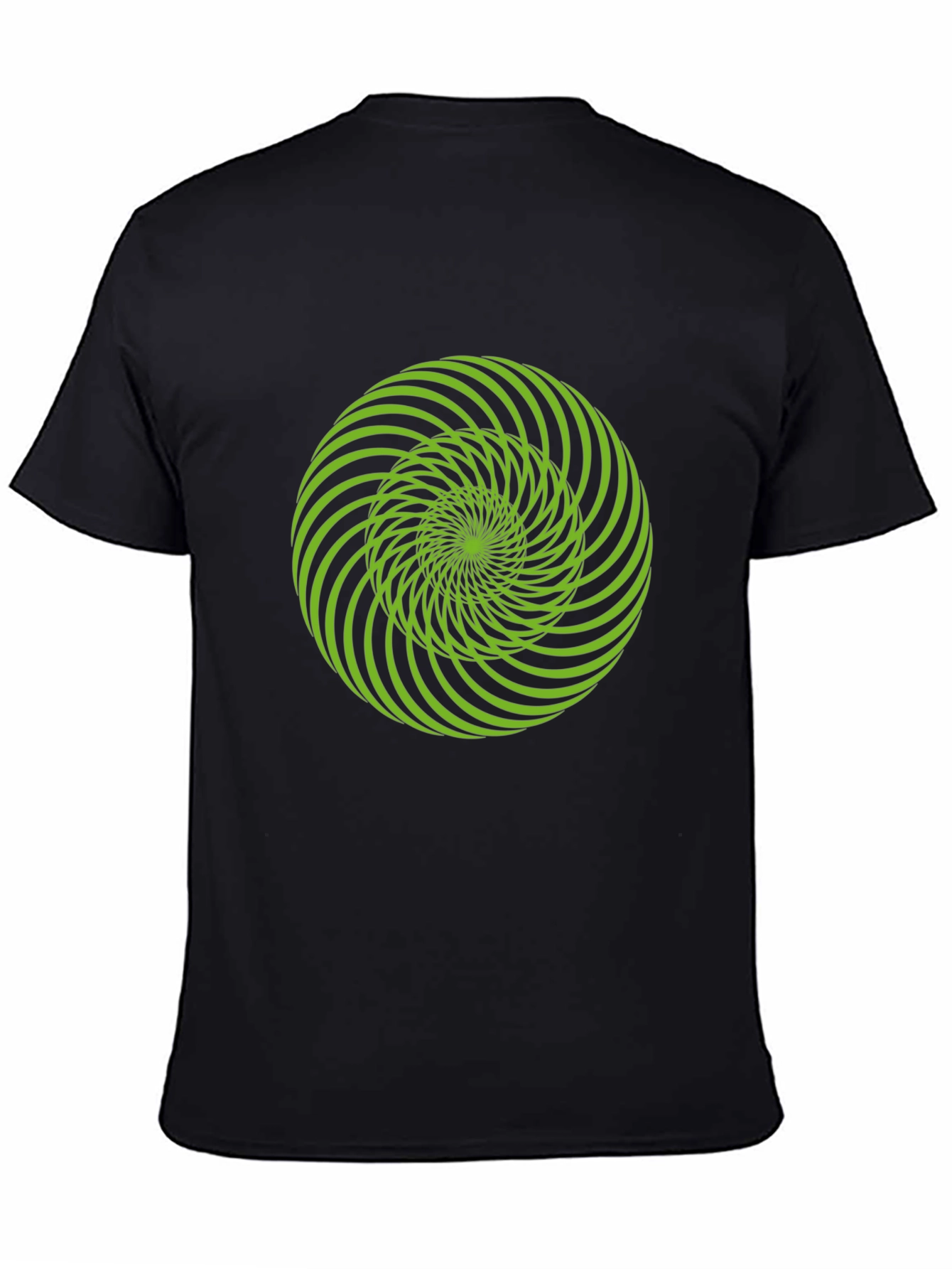 Hypnotic Swirl Graphic Tee - Black Cotton T-Shirt