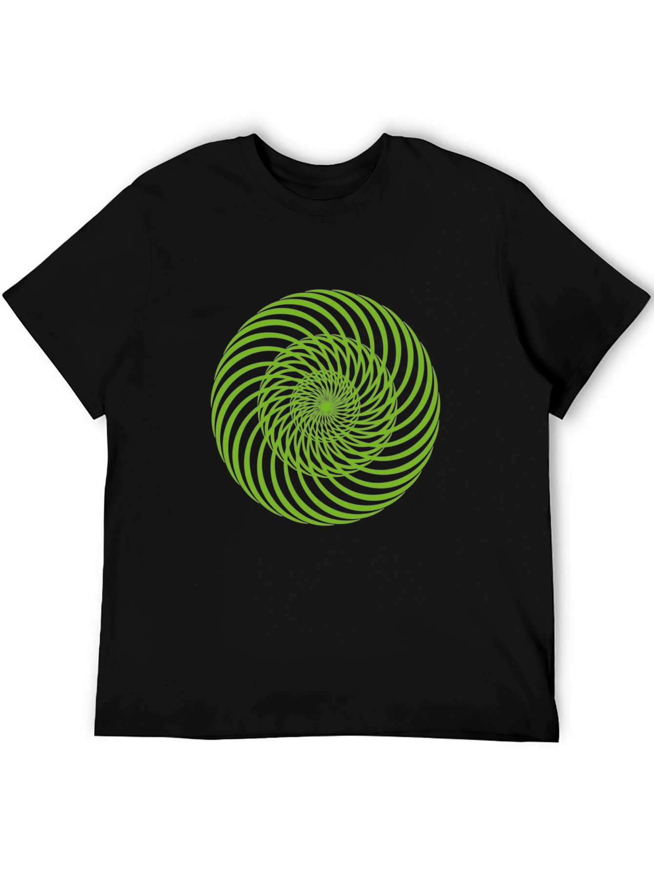 Hypnotic Swirl Graphic Tee - Black Cotton T-Shirt