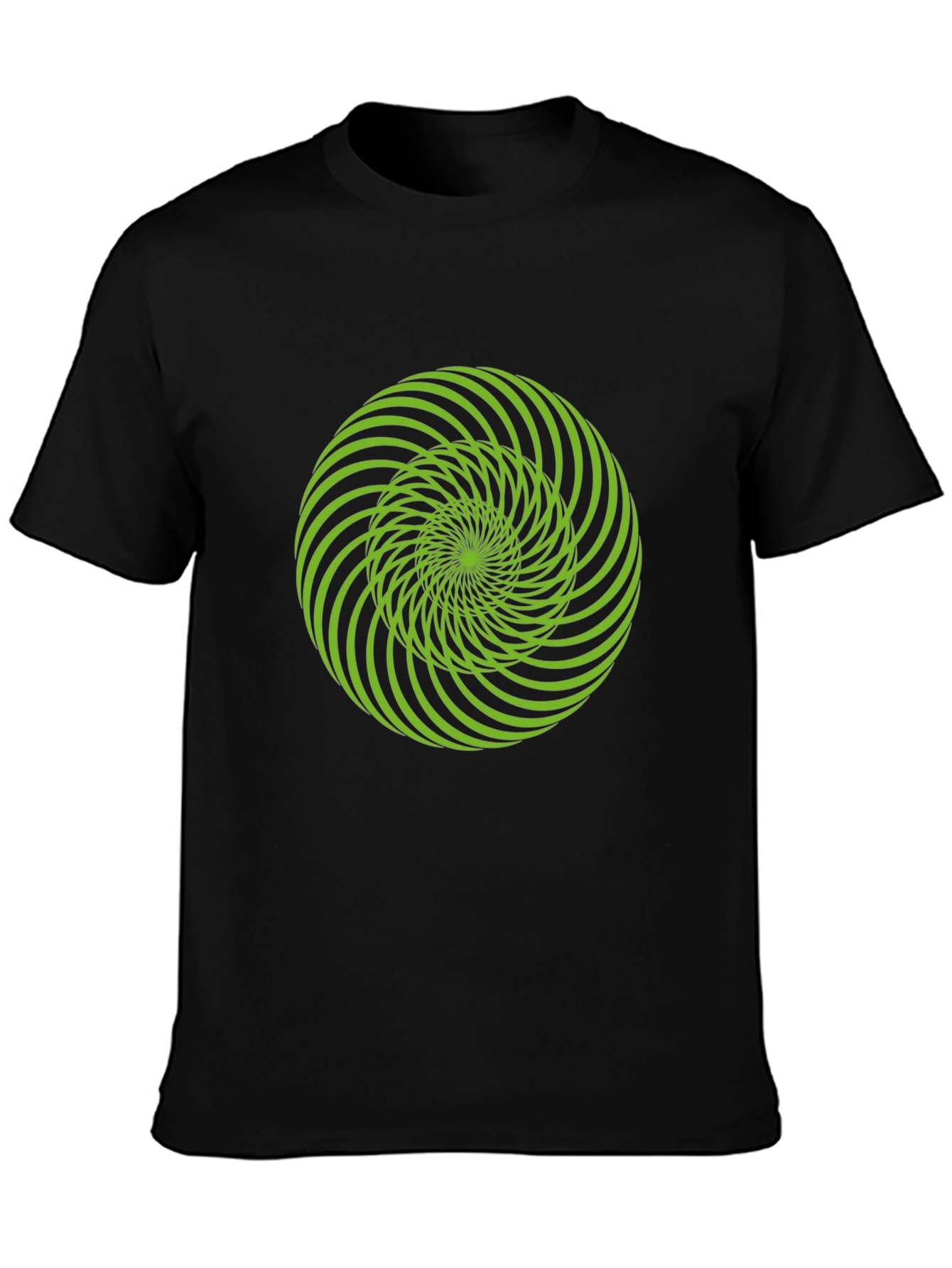 Hypnotic Swirl Graphic Tee - Black Cotton T-Shirt