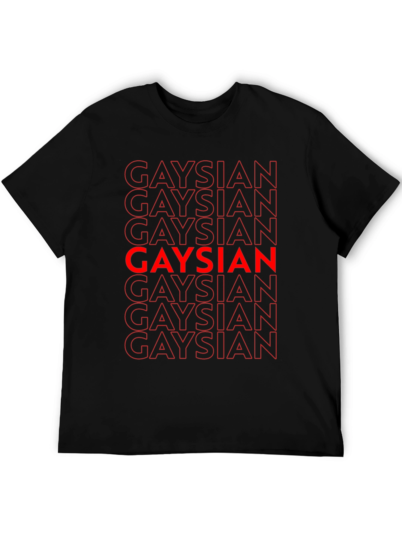 Gaysian Graphic T-Shirt - Bold Red Text on Black