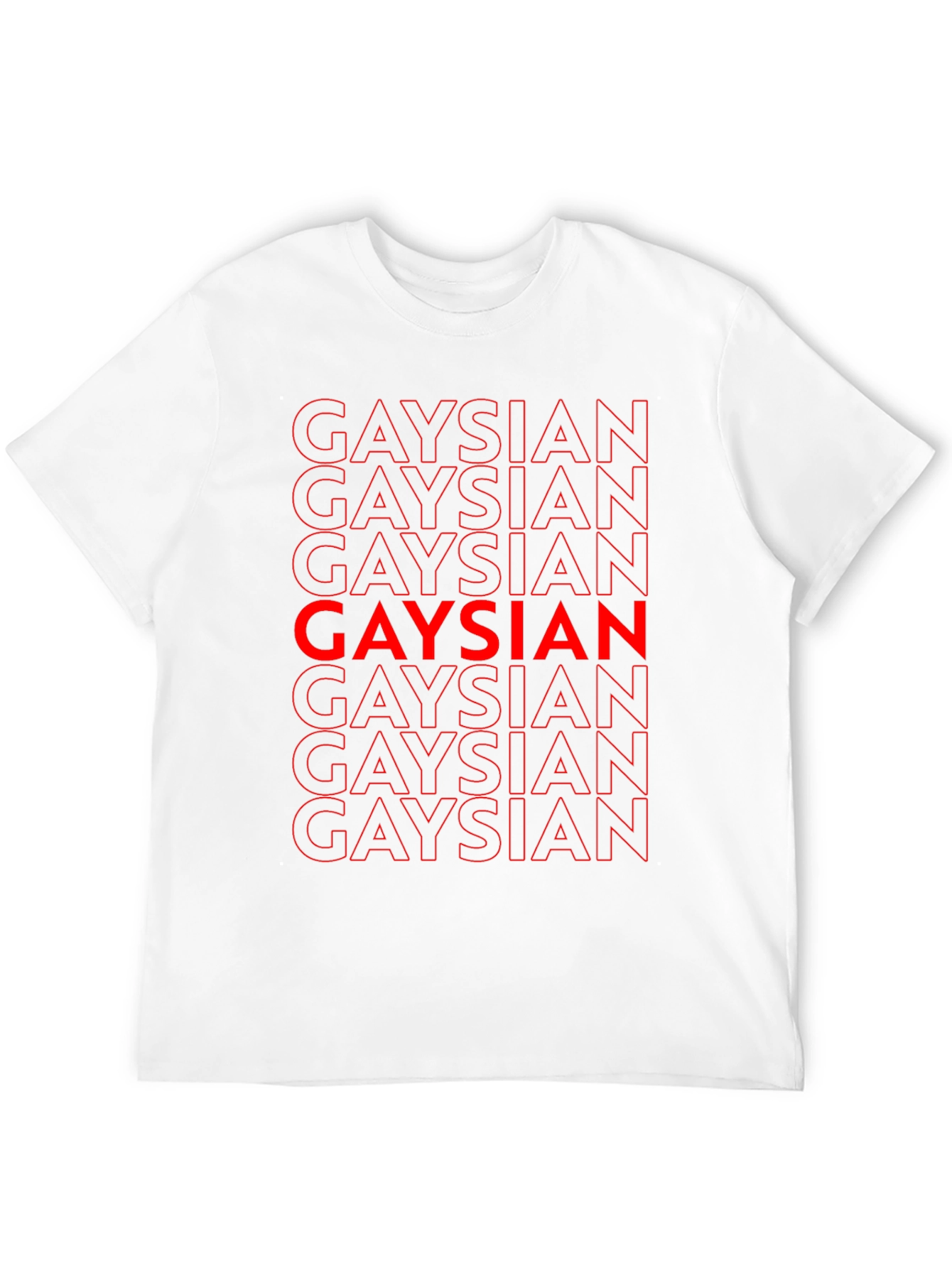 Gaysian Graphic T-Shirt - Bold Red Text on Black