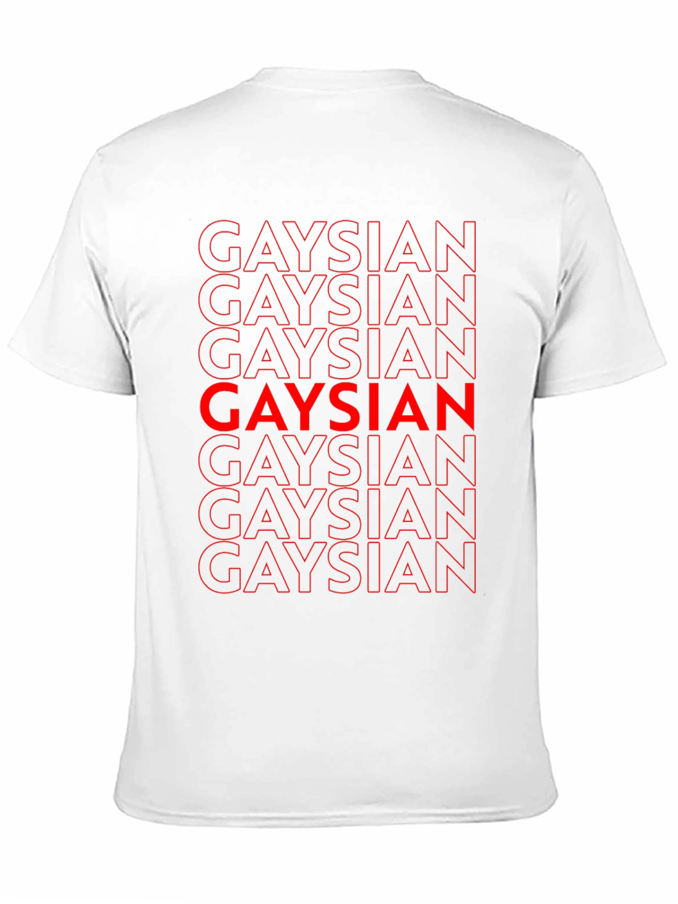 Gaysian Graphic T-Shirt - Bold Red Text on Black