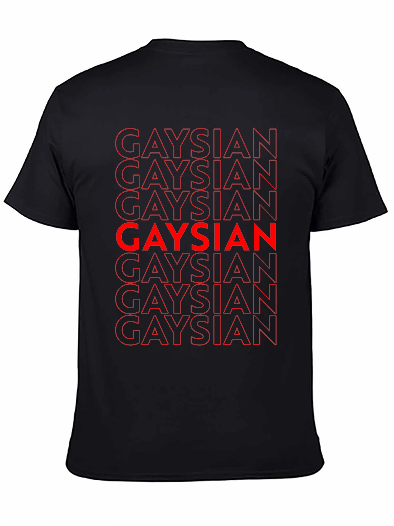 Gaysian Graphic T-Shirt - Bold Red Text on Black