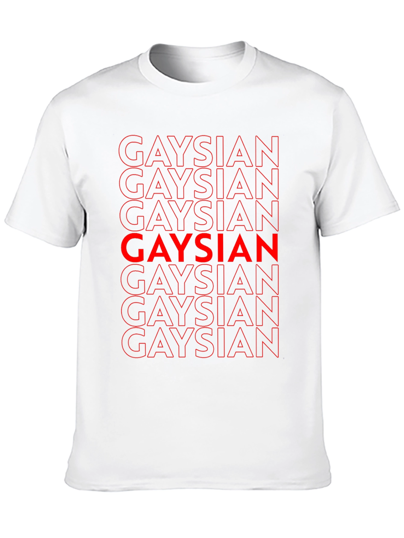 Gaysian Graphic T-Shirt - Bold Red Text on Black