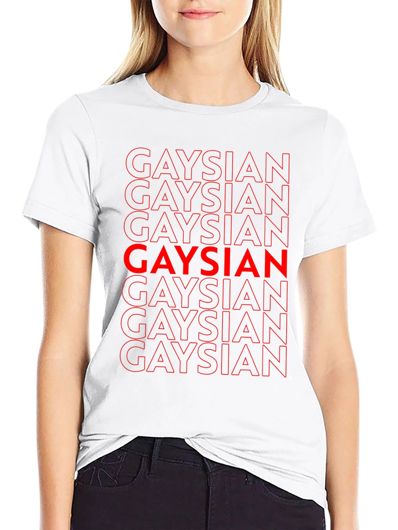 Gaysian Graphic T-Shirt - Bold Red Text on Black