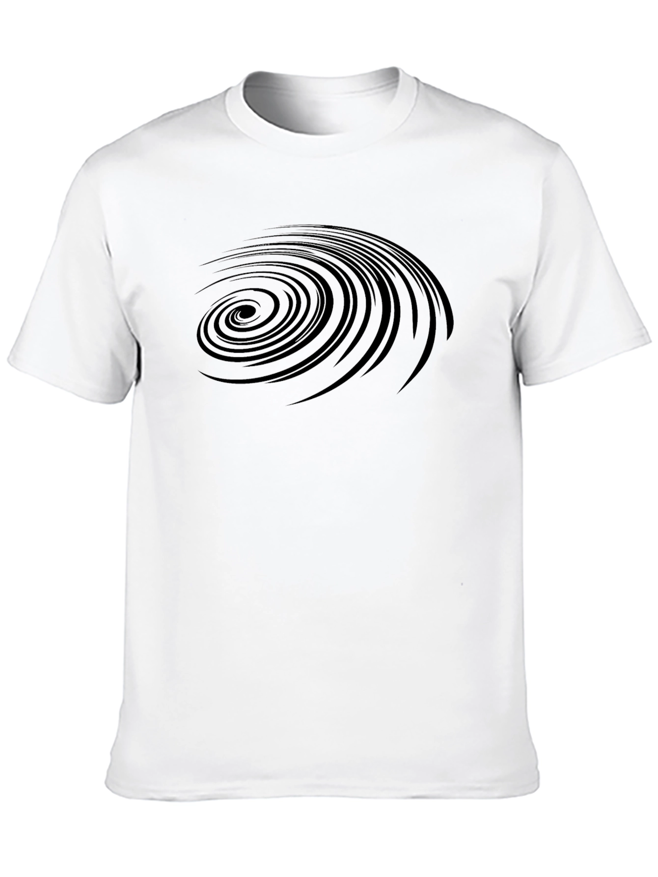Abstract Swirl Graphic Tee - Black Cotton Comfort